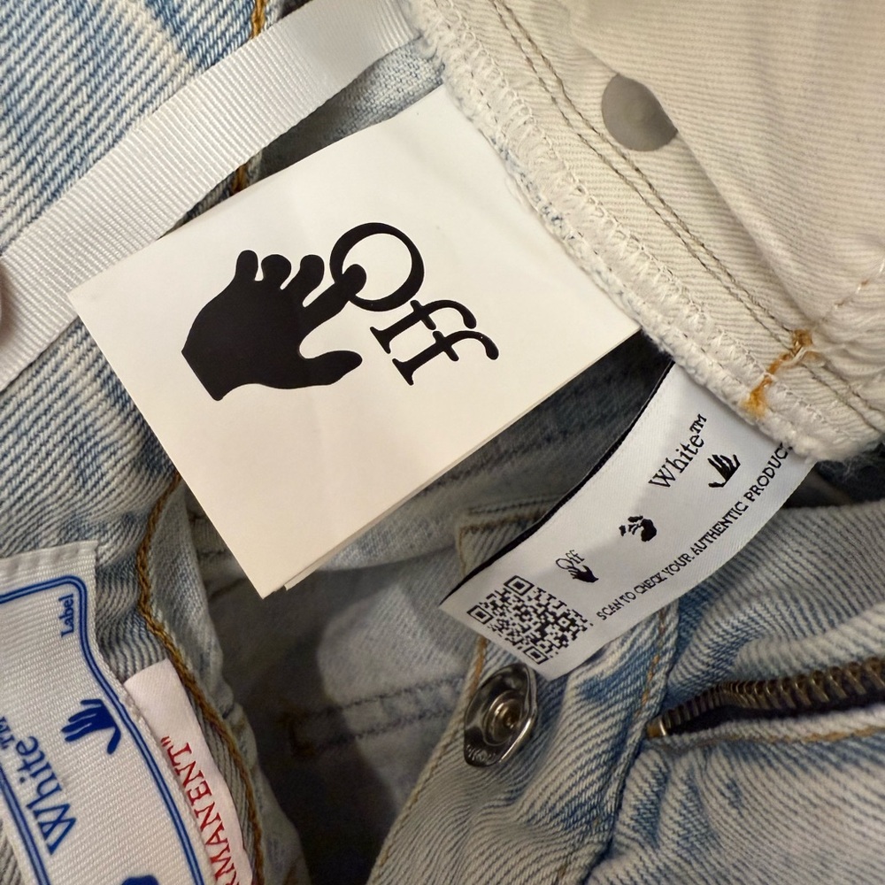 Off White Meteor Cut-Out Light Blue Women's Jeans - Picture 9 of 12